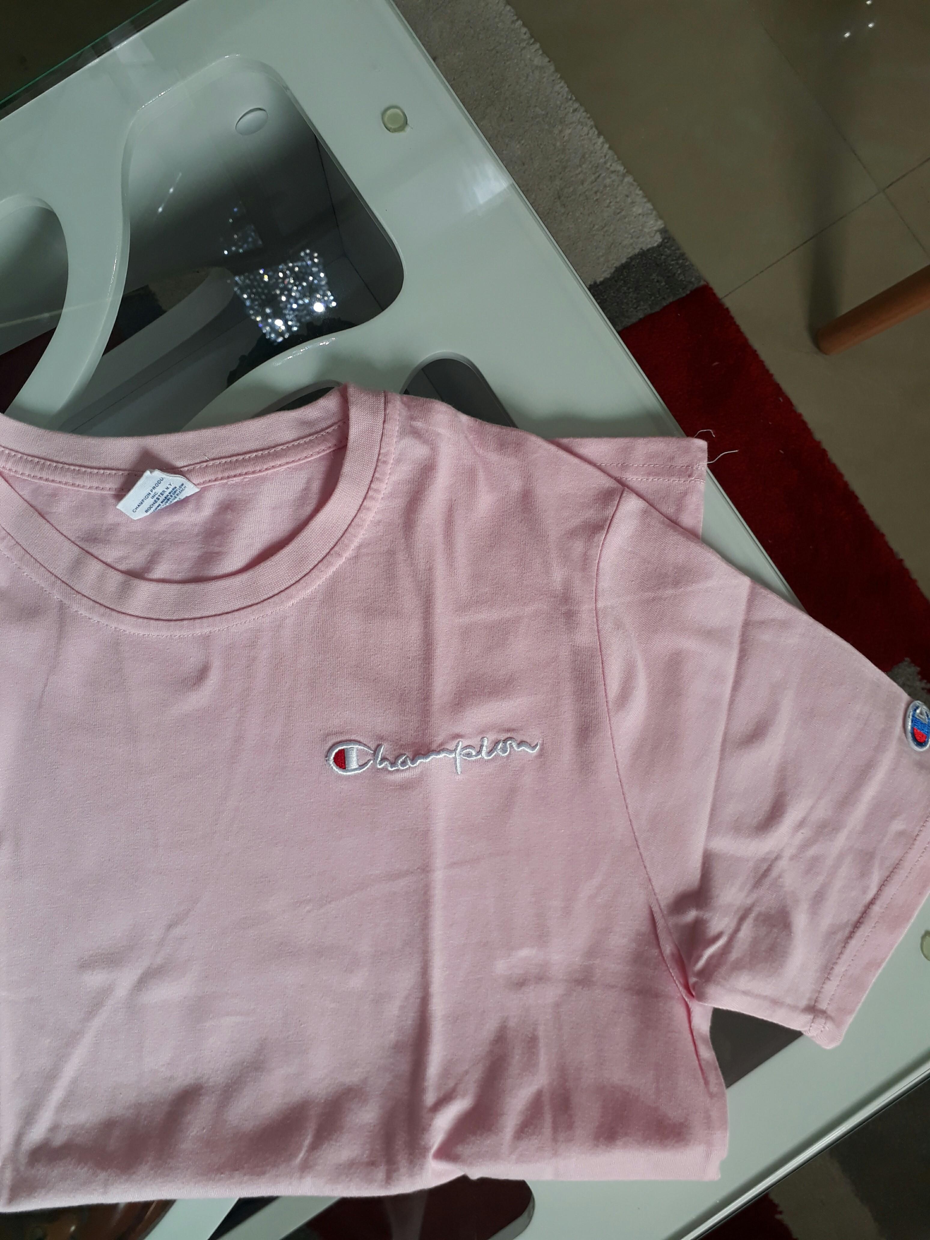 CHAMPION Pink Shirt (Category: Shirts) located in Quezon City. Submitted by apsph (Listing ID 253979906, Image 1). Description: Fits med to semi-large In good condition. Can pass as new. No when worn photos. Last price posted. MOP: Metrobank, BDO, GCash, LBC Courier: Lalamove, Grab, LBC only. Just pay 80SF if within MM..