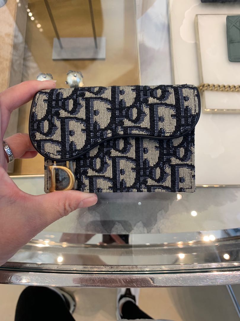 dior oblique saddle card holder price