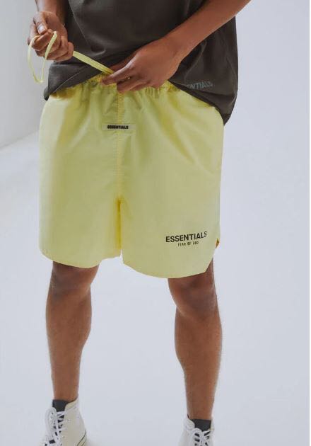 FOG Fear of God Essentials Nylon Shorts Yellow, 男裝, 褲＆半截裙