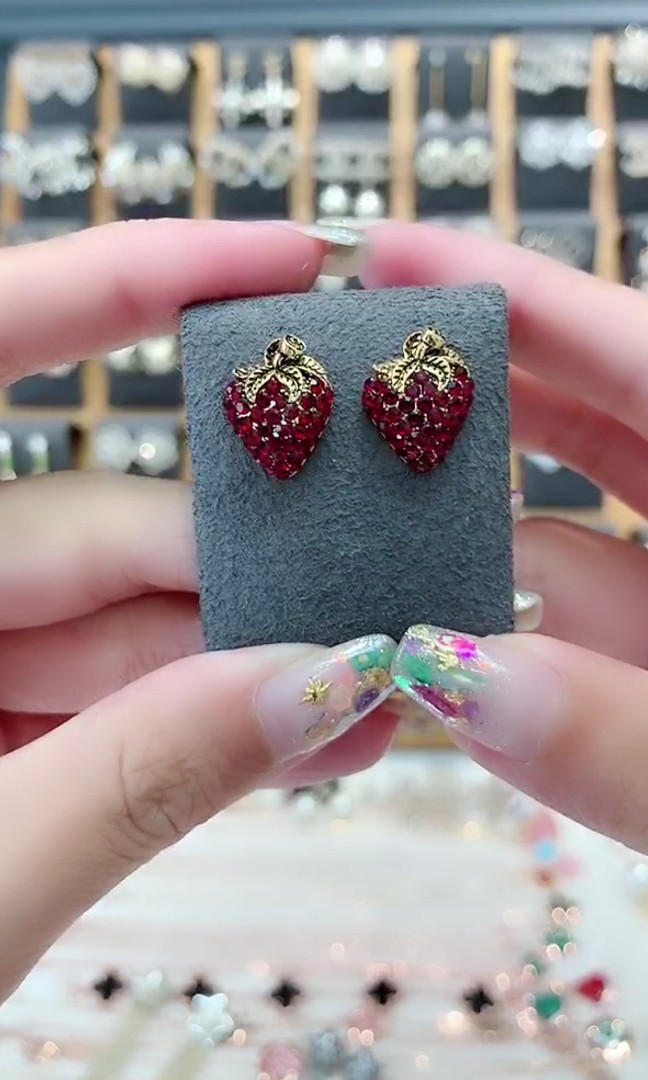 Gucci Red strawberry earrings Women s Fashion Jewelry