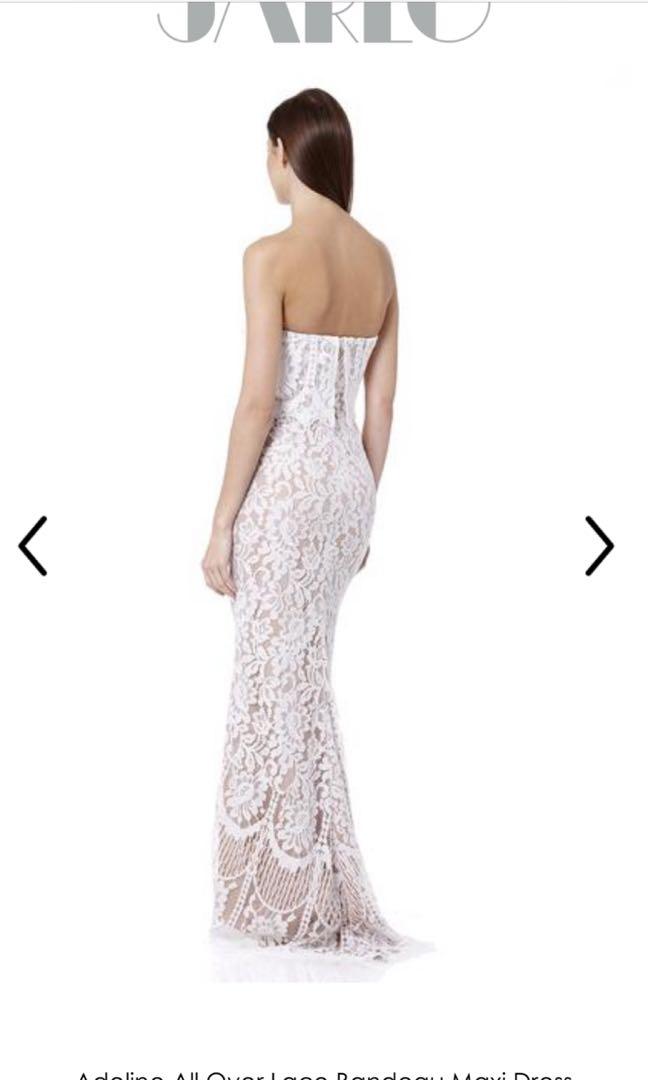 jarlo all over lace bandeau maxi dress