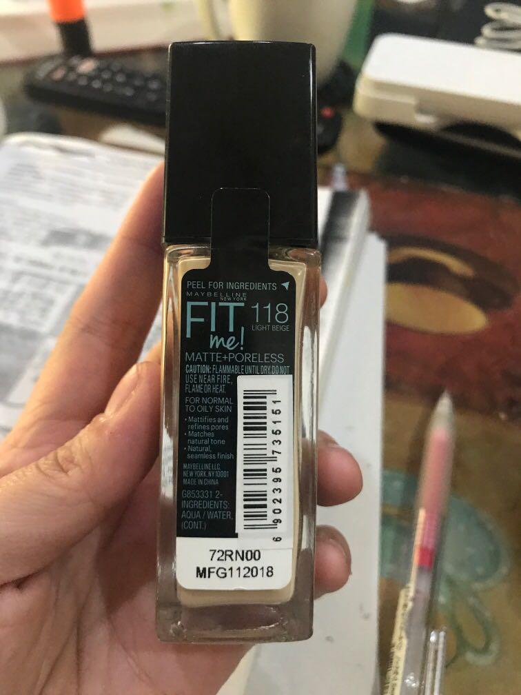 NEW Maybelline FIT me! Foundation (Category: Makeup) located in Manila. Submitted by declutter_____ (Listing ID 254032946, Image 3). Description: Authentic. Brand new and sealed. RFS: wrong product bought.