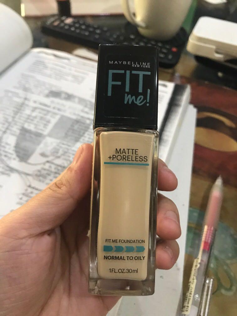NEW Maybelline FIT me! Foundation (Category: Makeup) located in Manila. Submitted by declutter_____ (Listing ID 254032946, Image 1). Description: Authentic. Brand new and sealed. RFS: wrong product bought.