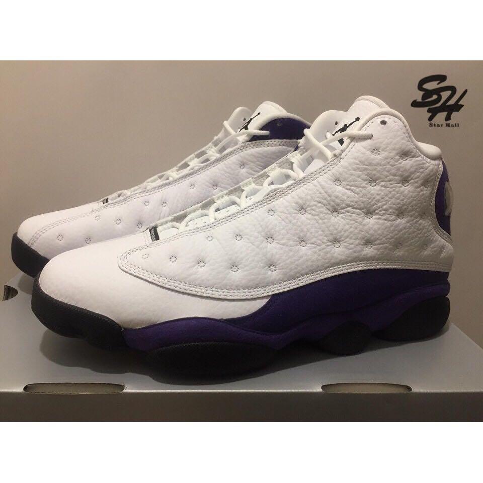 AIR JORDAN 13 RETRO “LAKERS” 湖人白紫414571-105, 他的時尚, 鞋