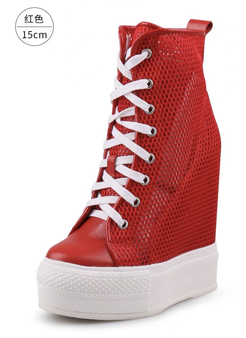 red platform sneakers