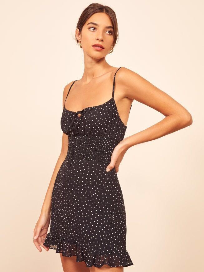 PREORDER Fraise polka dot dress - black 