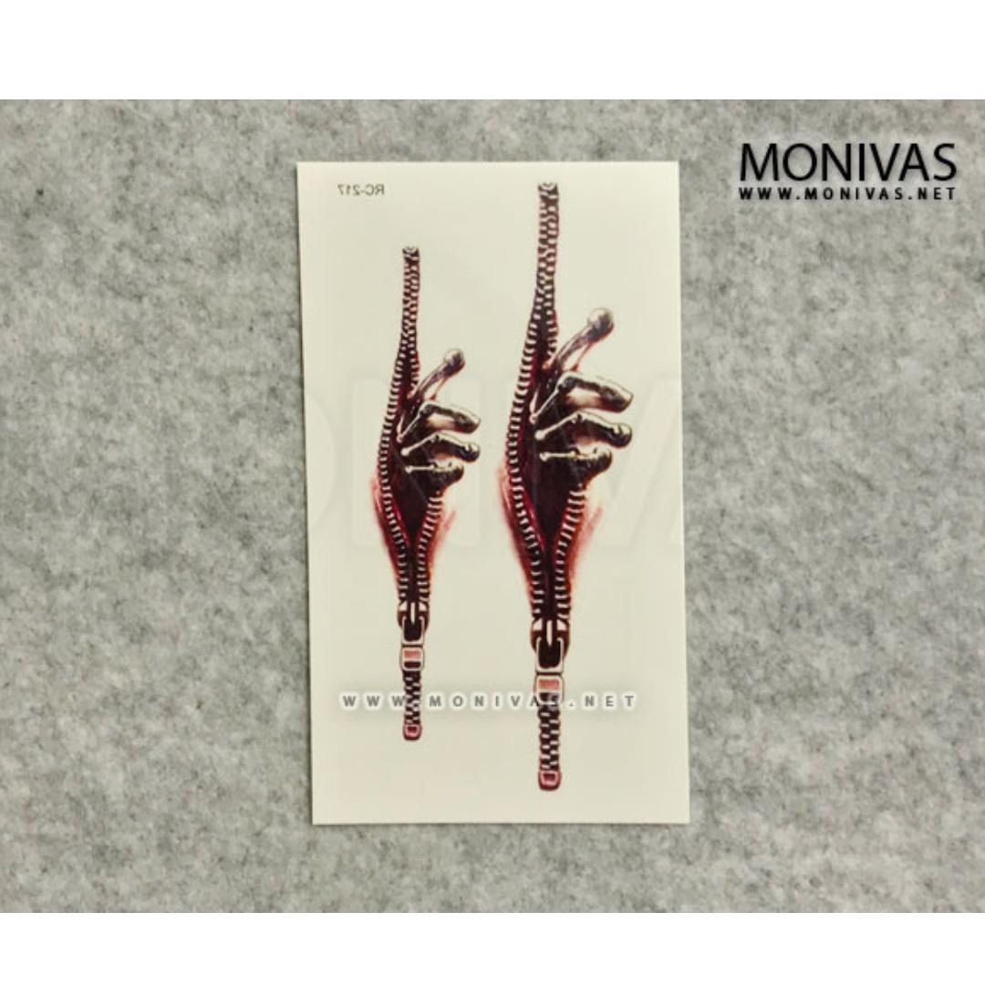 Razor Blades Halloween Party Cosplay Temporary Tattoo Body Decals