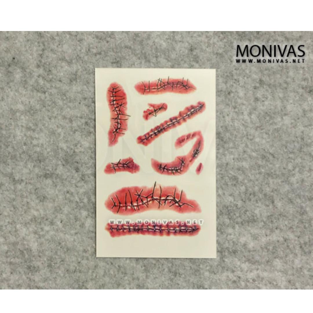 Razor Blades Halloween Party Cosplay Temporary Tattoo Body Decals