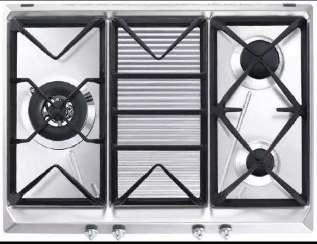 smeg stainless steel gas cooktop
