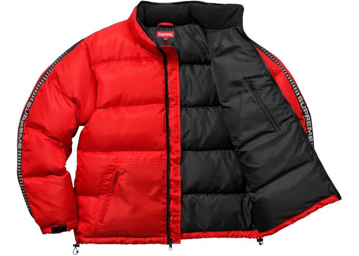 Supreme Reflective Sleeve logo puffy jacket