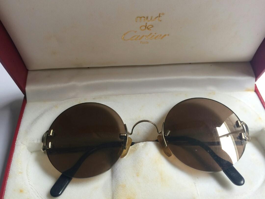 Cartier madison sales round rimless sunglasses