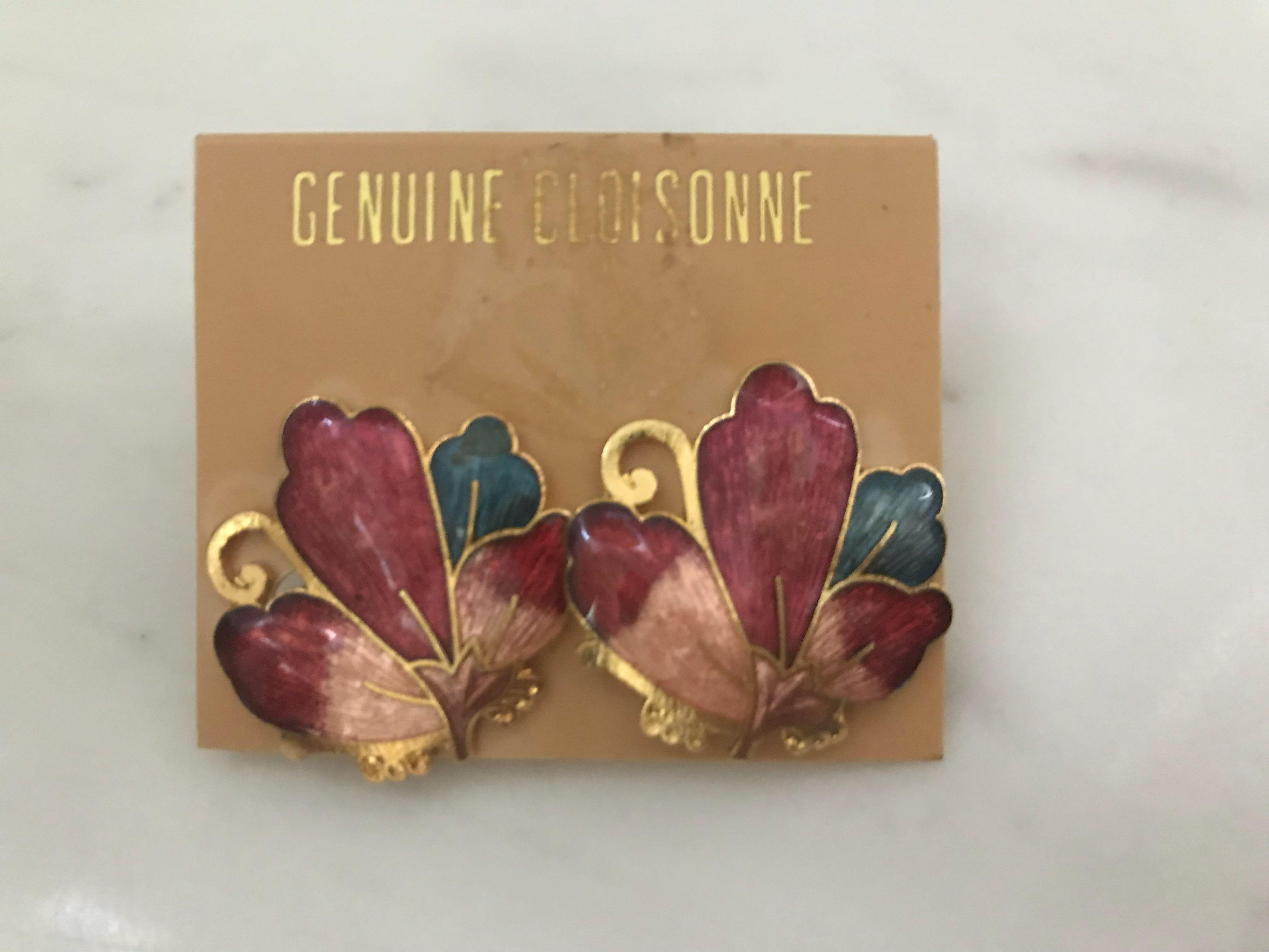 Genuine cloisonne earrings outlet