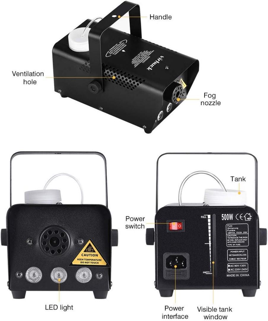 VIRHUCK 500W RC FOG MACHINE WITH WIRELESS REMOTE CONTROL, TV & Home Appliances, TV
