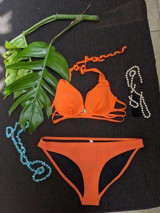 Orange Neoprene Bikini Set A