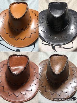 Cowboy leather hat