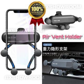 Compact Air Vent Gravity Lock mechanism Car Phone Holder.