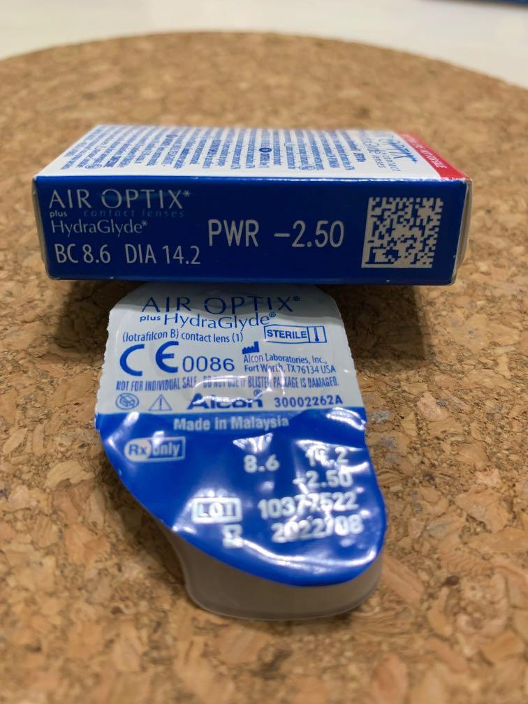 Air Optix Monthly Disposable Contact Lens (Power 2.50), Health & Nutrition, Face Masks & Face
