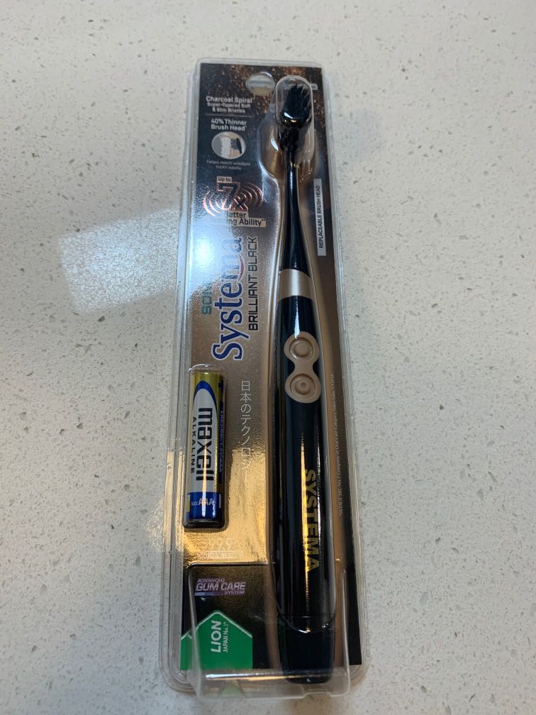 systema sonic brilliant black toothbrush