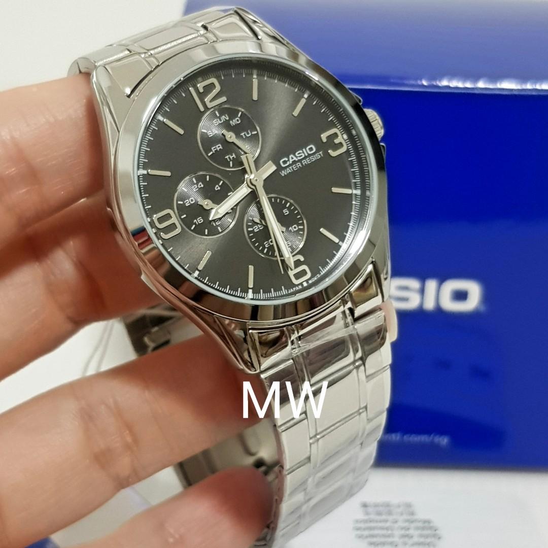 CASIO MEN S CLASSIC STAINLESS STEEL WATCH MTP V301D 1A