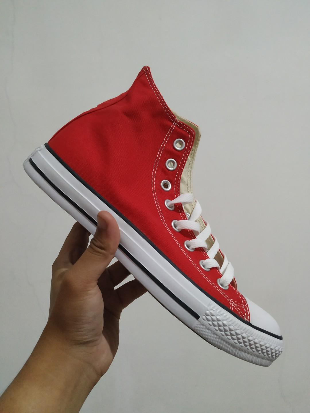 gray and red converse