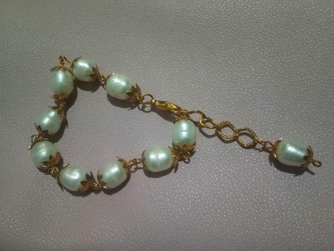 Gelang Mutiara Air Tawar Womens Fashion Womens