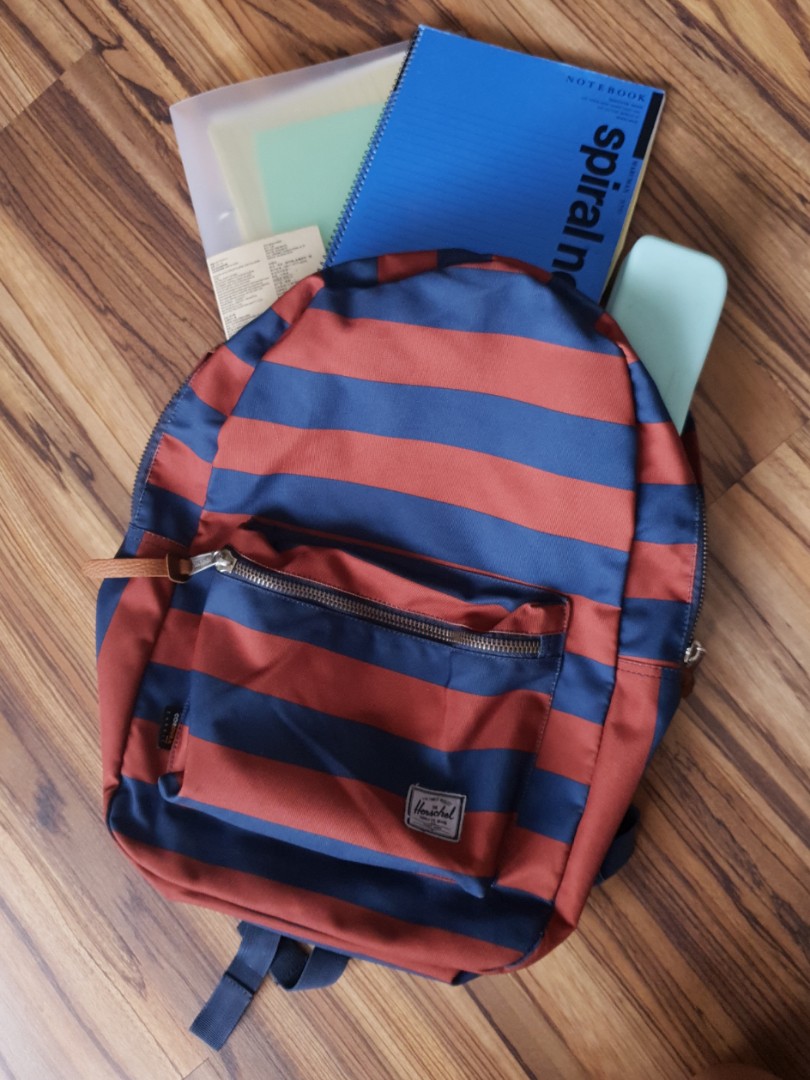Herschel Striped Blue-Brown Backpack, Men's Fashion, Bags, Backpacks on ...