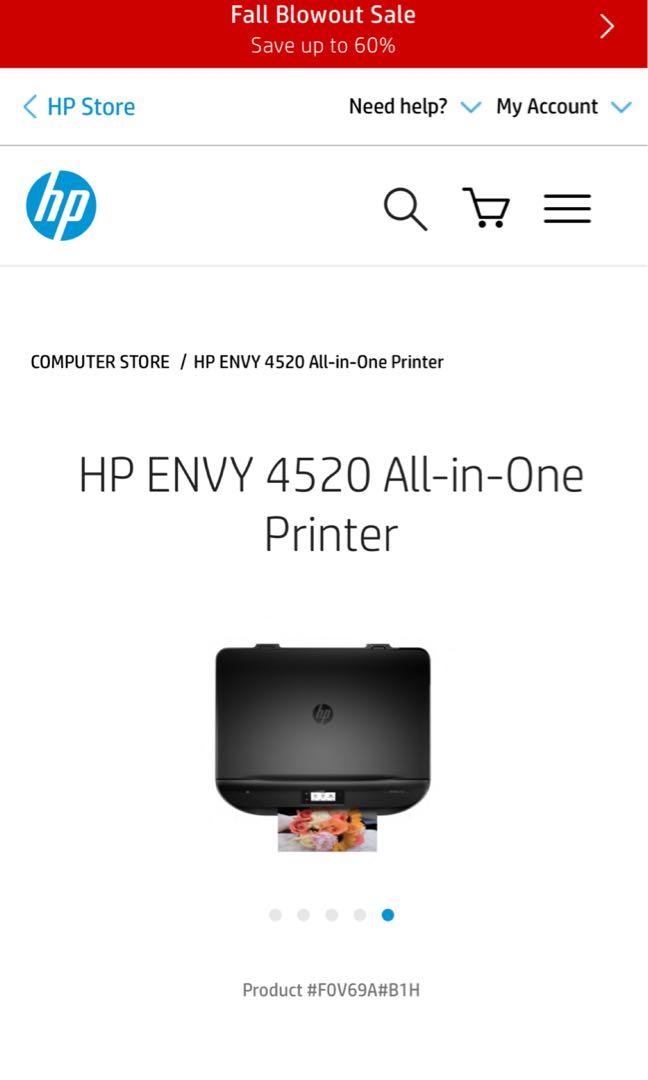 HP Envy 4520 All In One Printer, Computers & Tech, Printers, Scanners