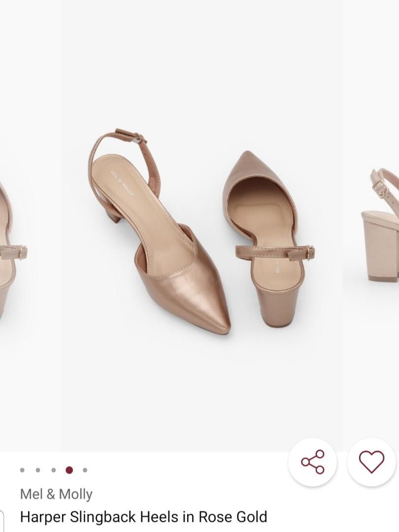 rose gold slingback heels