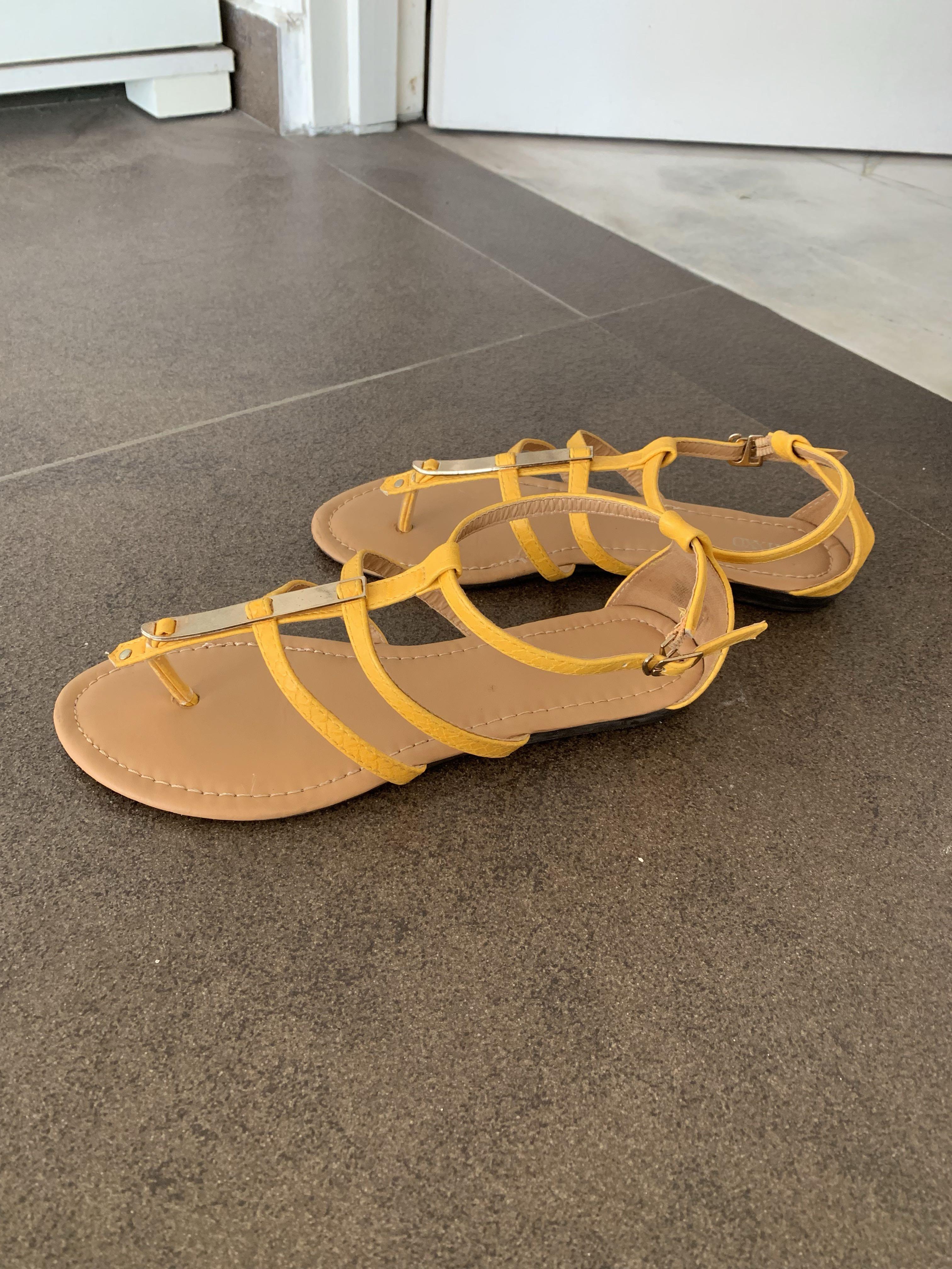 cheap yellow sandals