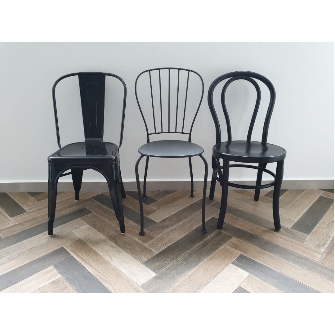 Set of Mismatched Cafe Style Chairs, Furniture & Home Living, Furniture