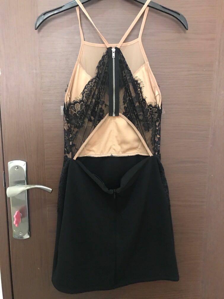 Sexy Back Lace Mini Dress, Fesyen Wanita, Pakaian Wanita, Gaun & Rok di ...