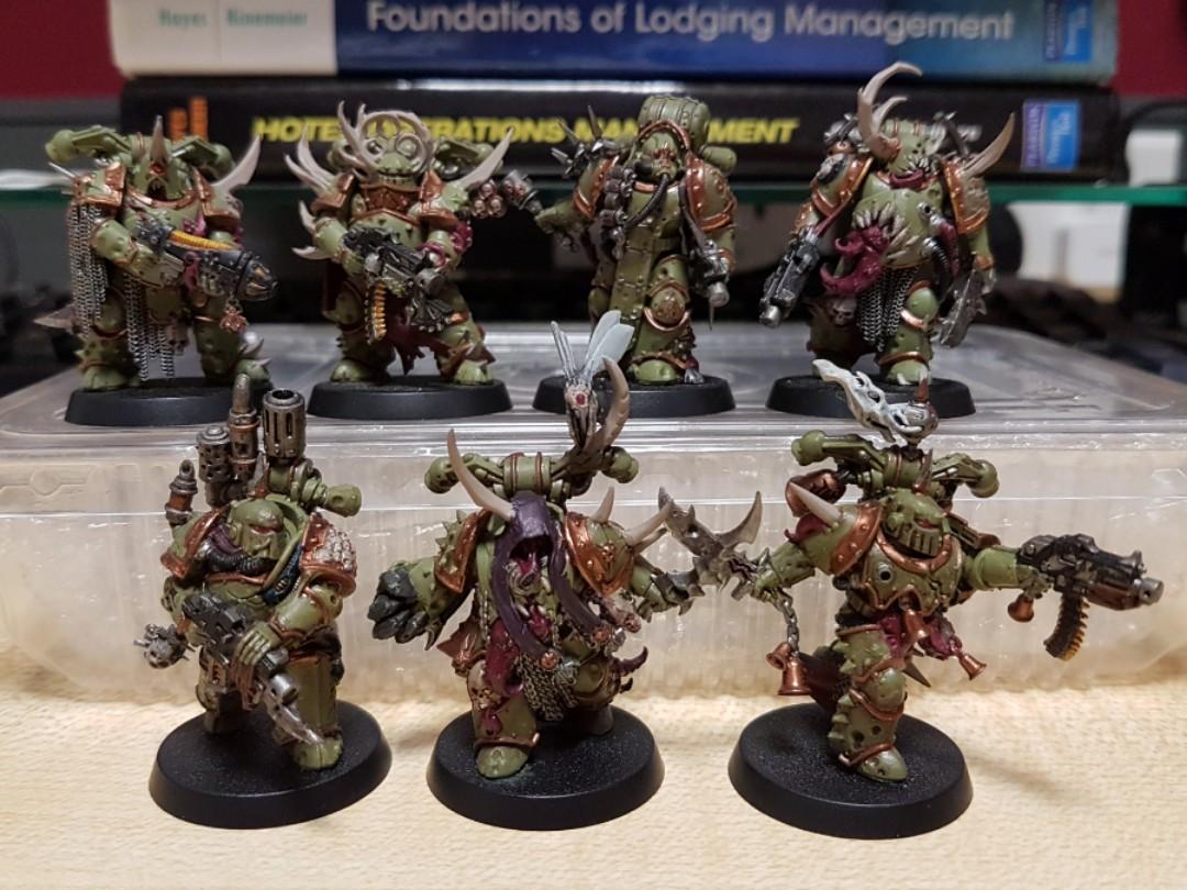 Warhammer 40k Kill Team Death Guard Plague Marine X7 Painted Toys