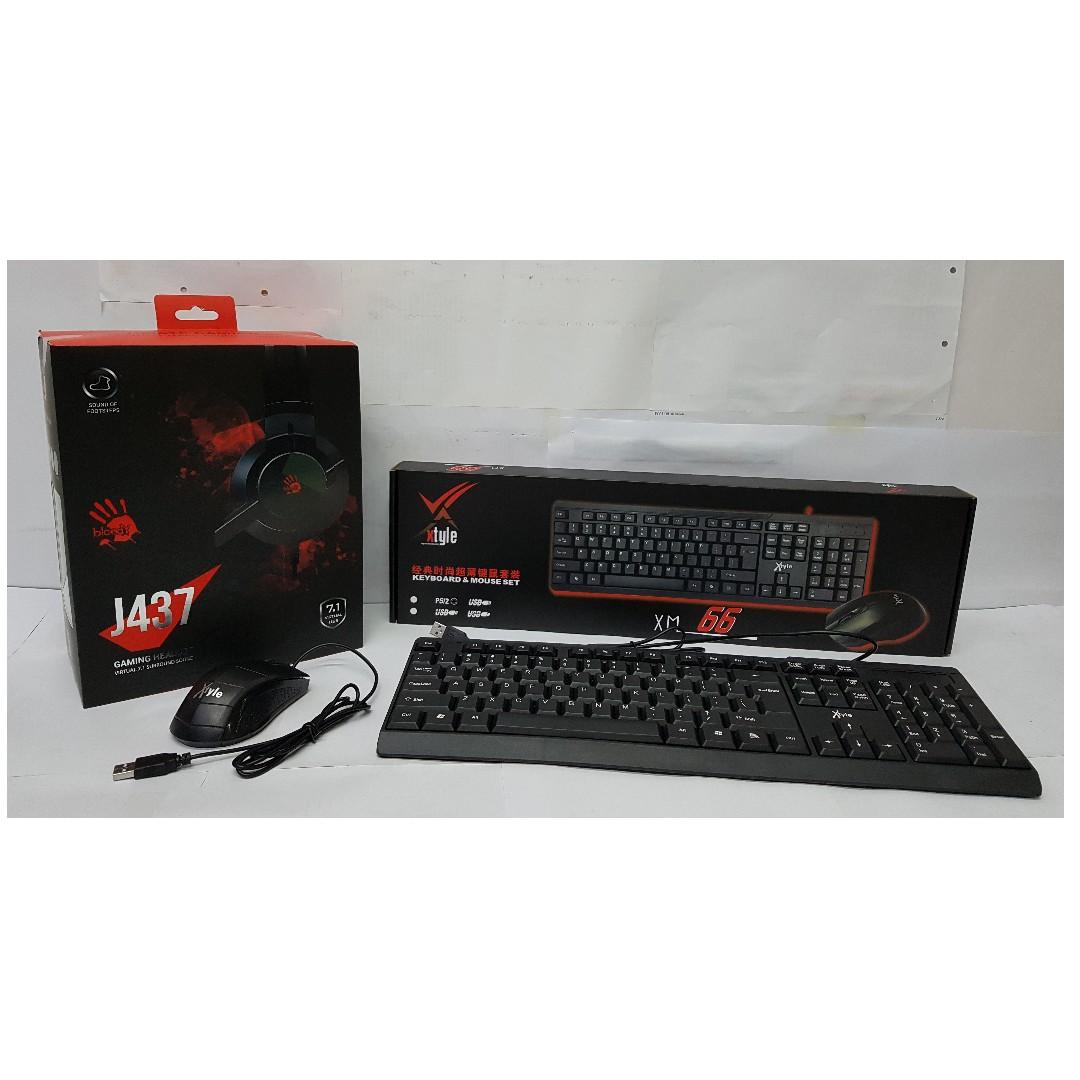 Xtyle Xm 66 Ps 2 Keyboard And Usb Mouse With A4tech Bloody Glare Gaming Headset J437 Electronics Computer Parts Accessories On Carousell