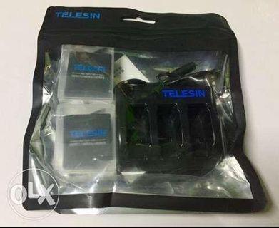 TELESIN 2 Batteries And 3 Channel Charging Kit GoPro Hero 5Hero 6Hero7