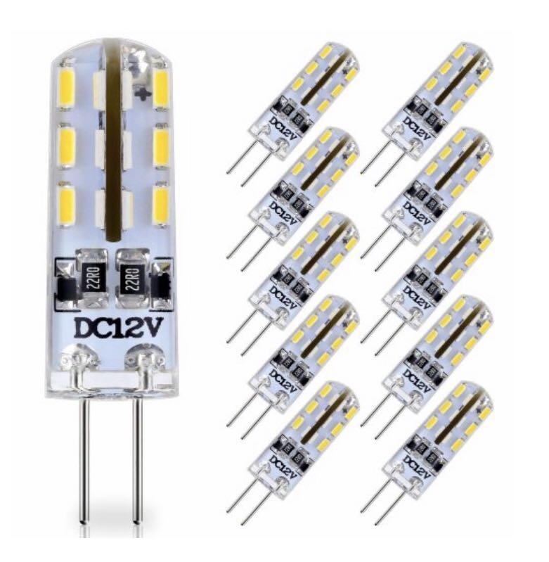 10 Pack Dc 12v G4 Led Bulbs 1 Watt 24 X 3014 Smd 80lm Equivalent