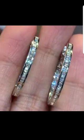 18k japan gold in and out hoop earrings