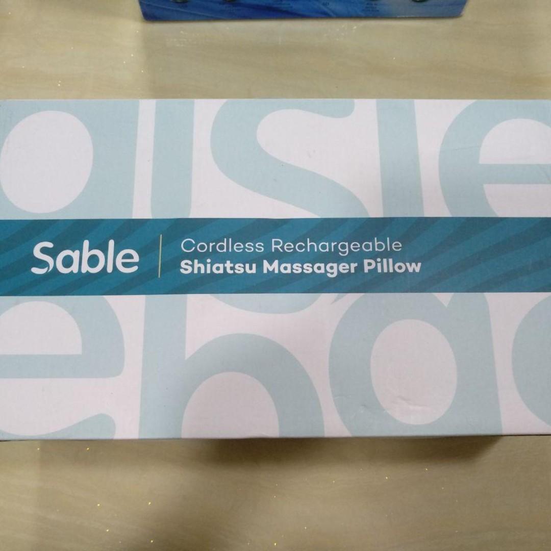 197 Sable Cordless Rechargeable Shiatsu Massage Pillow With Heat Sable Neck and Back Massager