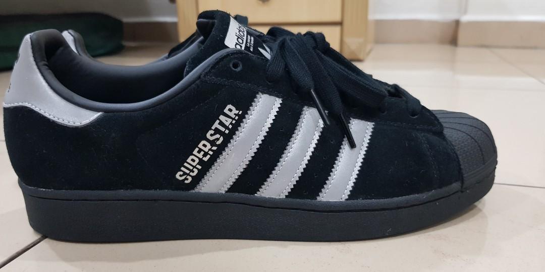 Adidas superstar black reflective online