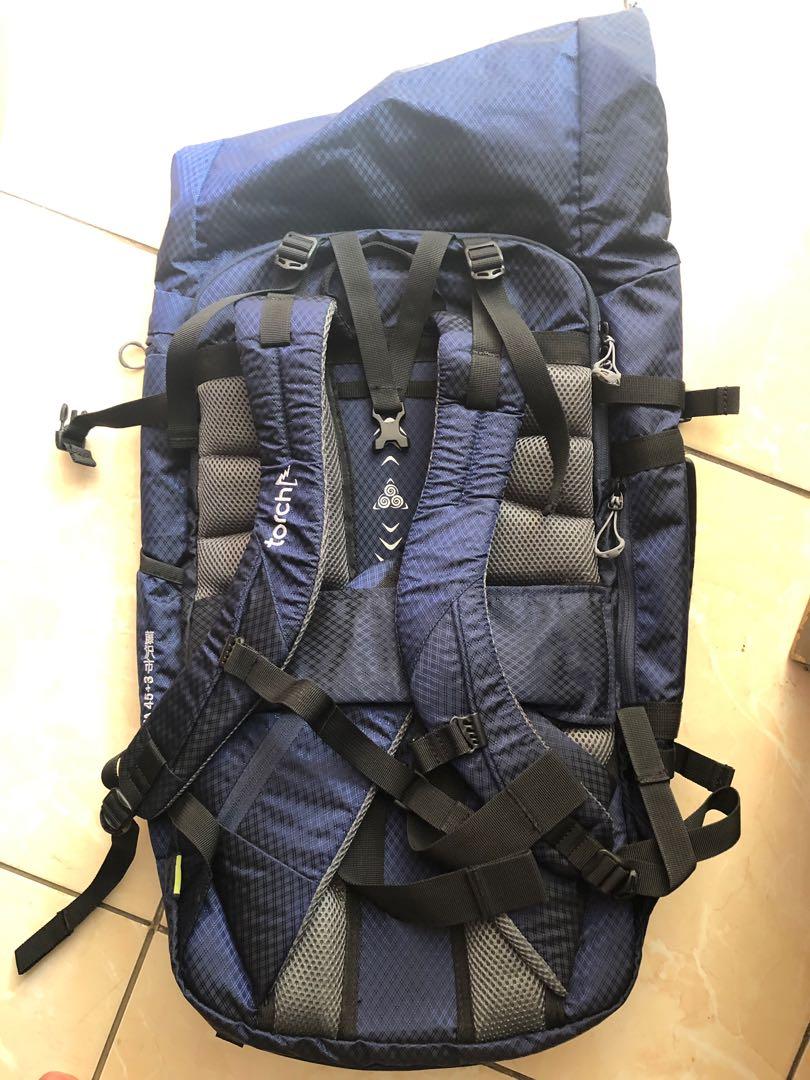 Backpack TORCH Airbender Fujisawa 45+3 Liter Navy, Fesyen Pria, Tas