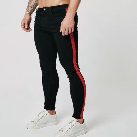 jeans w red stripe