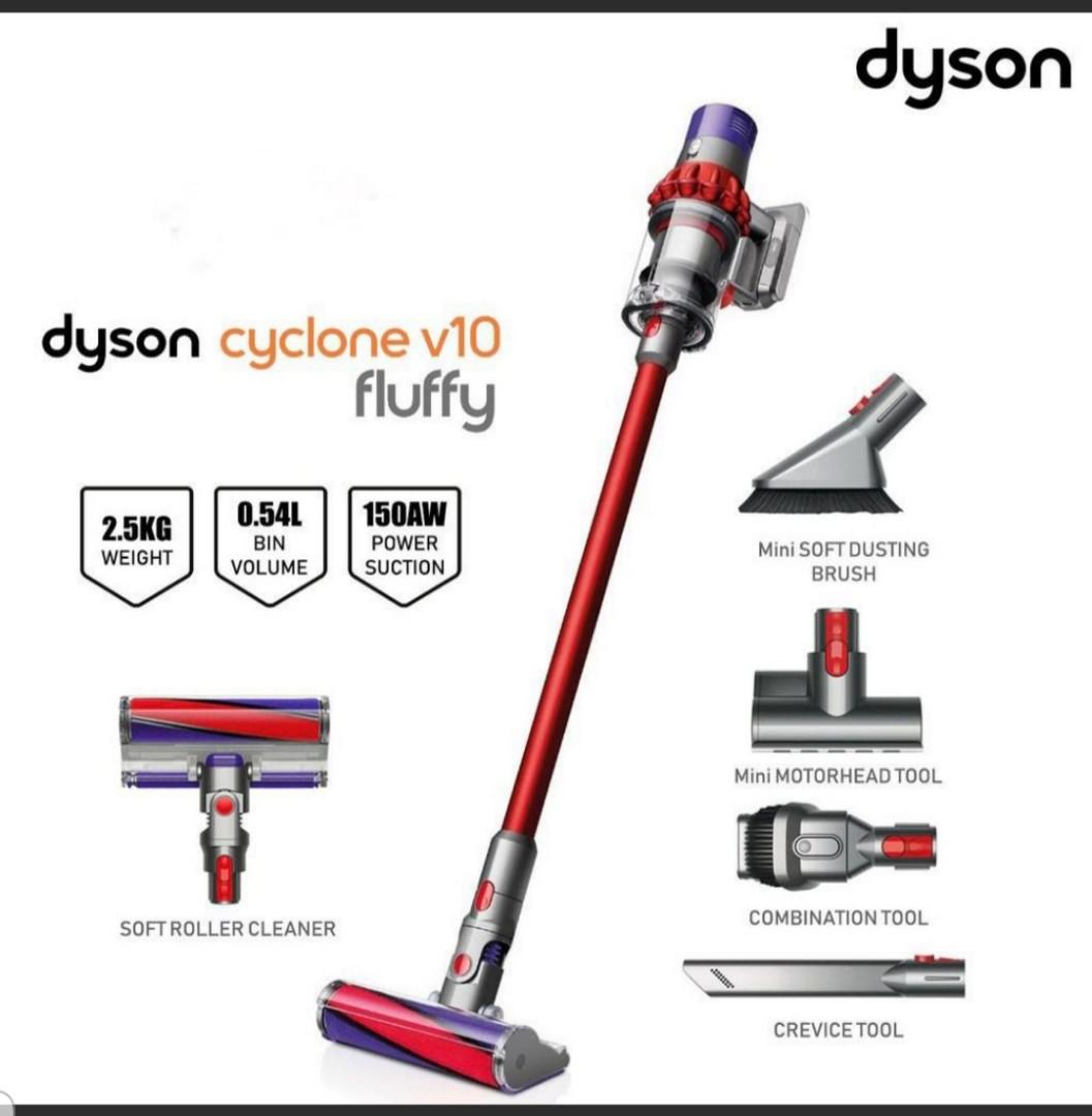 BNIB Dyson Cyclone V10 Fluffy Cordless Vacuum Cleaner TV Home