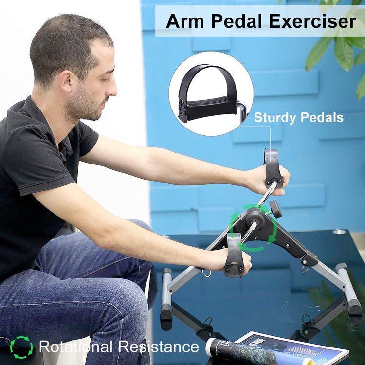 Folding Pedal Exerciser Mini Arm Leg Under Desk Exercise Bike