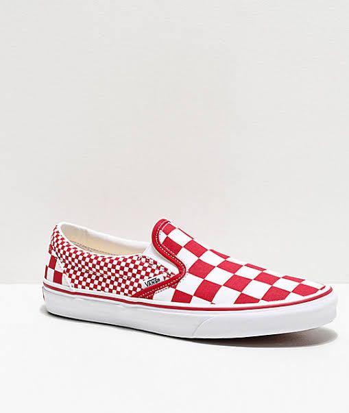 red and white checkered vans shoes