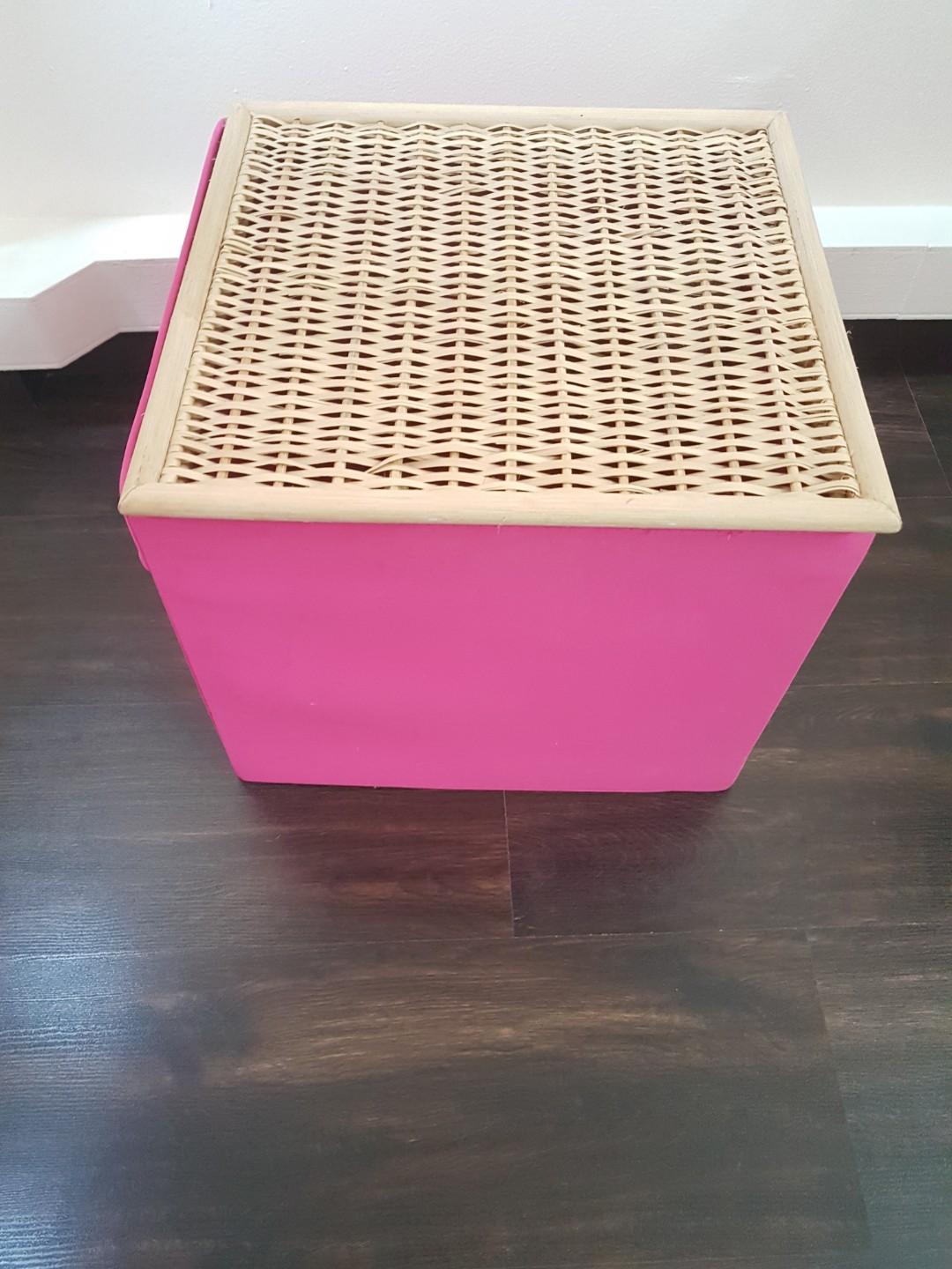 IKEA Storage Box with rattan cover free, Furniture & Home Living, Home Improvement