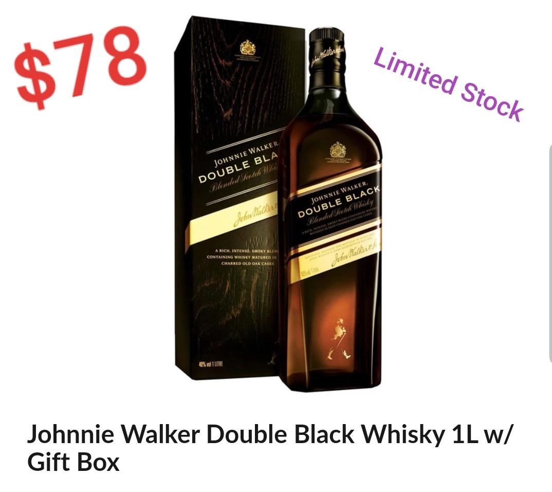 Johnnie Walker Double Black Label 1L, Food & Drinks, Alcoholic