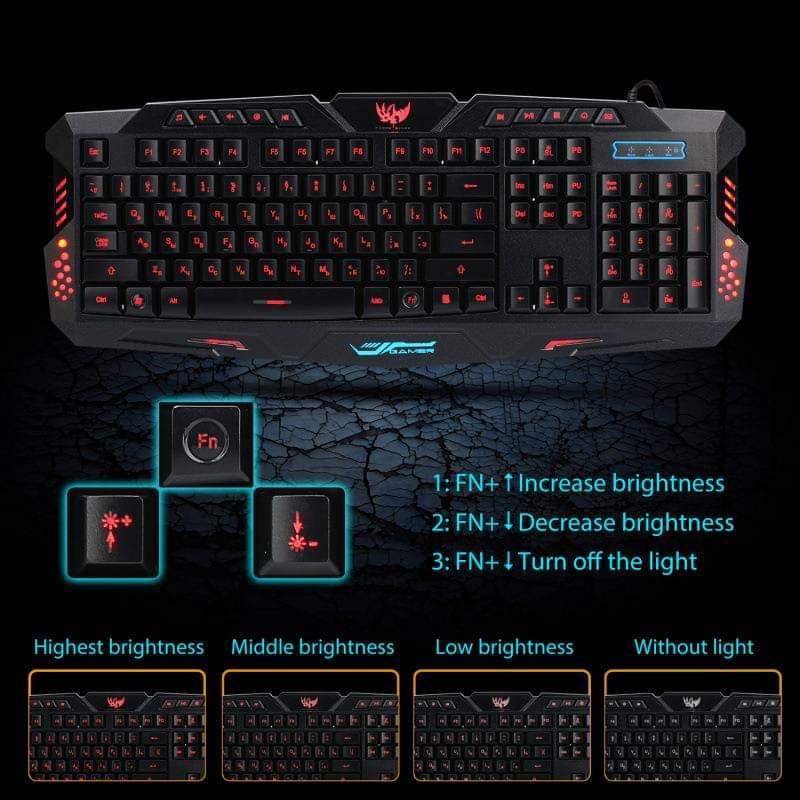 Magic Wings Gamer Tricolor Backlight Wired Gaming Keyboard M200