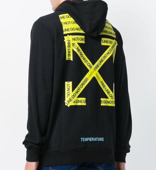 Off white fire line do hotsell not cross hoodie