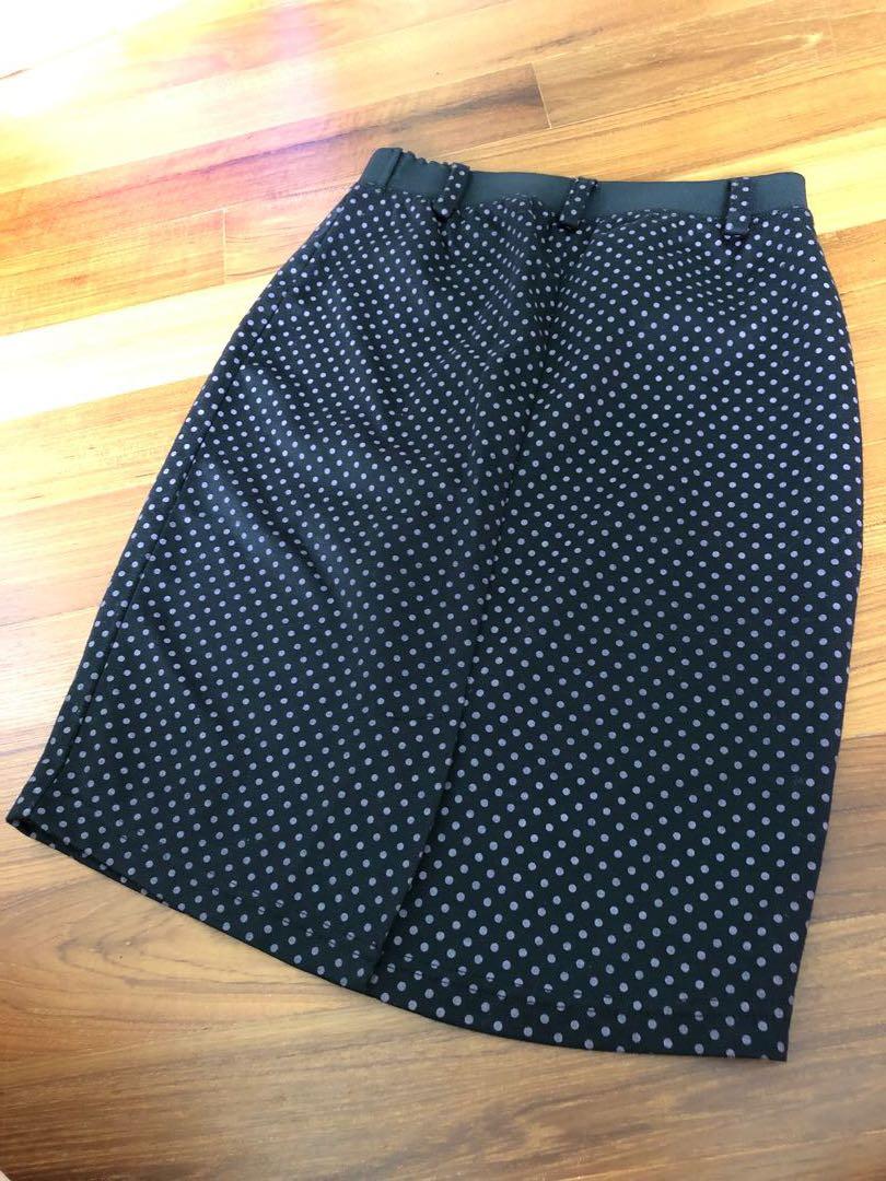 Purple polka dot skirt clearance