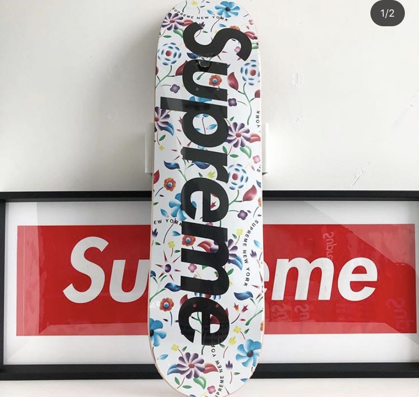 Supreme - Airbrushed Floral Skateboard Deck Set (white / - Catawiki