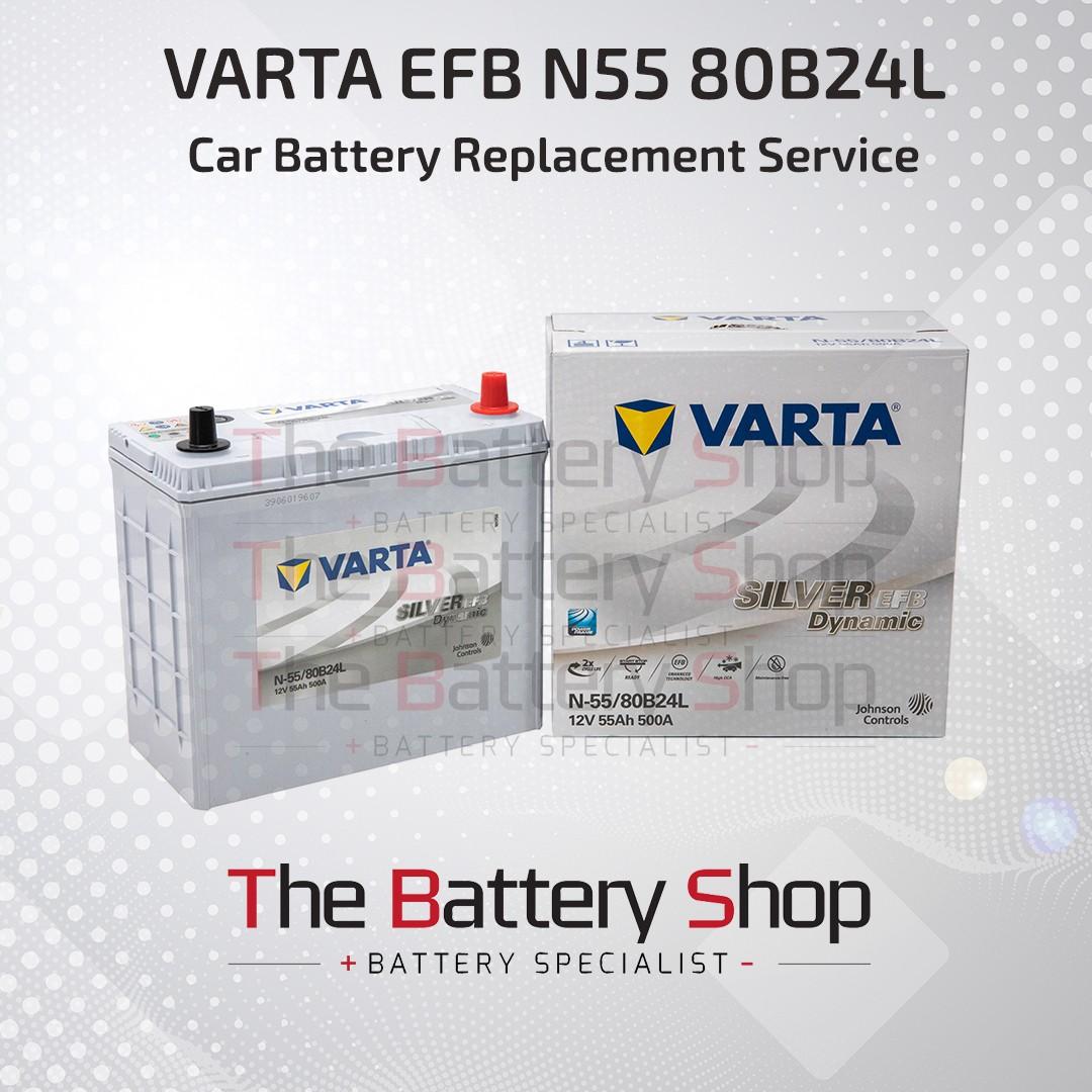 Varta Car Battery Efb N55 80b24l Car Battery Replacement Car Accessories Accessories On Carousell
